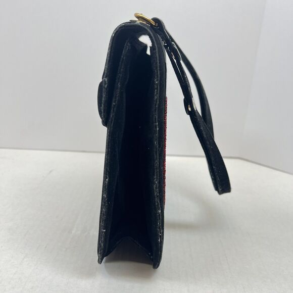 Black Velvet Embroidered Beaded Japanese Geisha Garden Purse - Picture 8 of 11